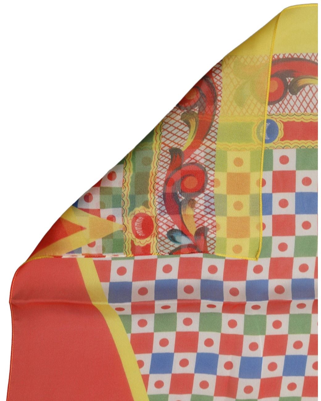 Dolce & Gabbana Multicolor Silk Carretto Print Stole Scarf