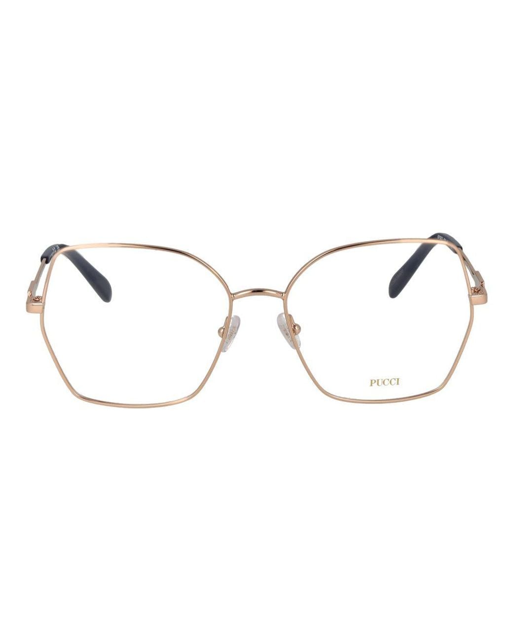 Emilio Pucci Metallic Gold Metal Glasses (frames)