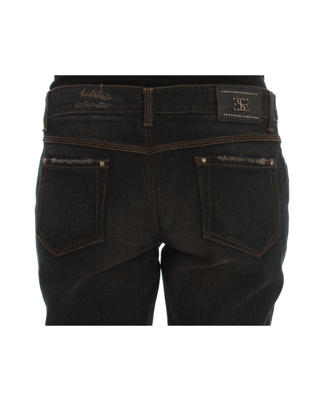 Ermanno Scervino Black Straight Leg Denim Pants