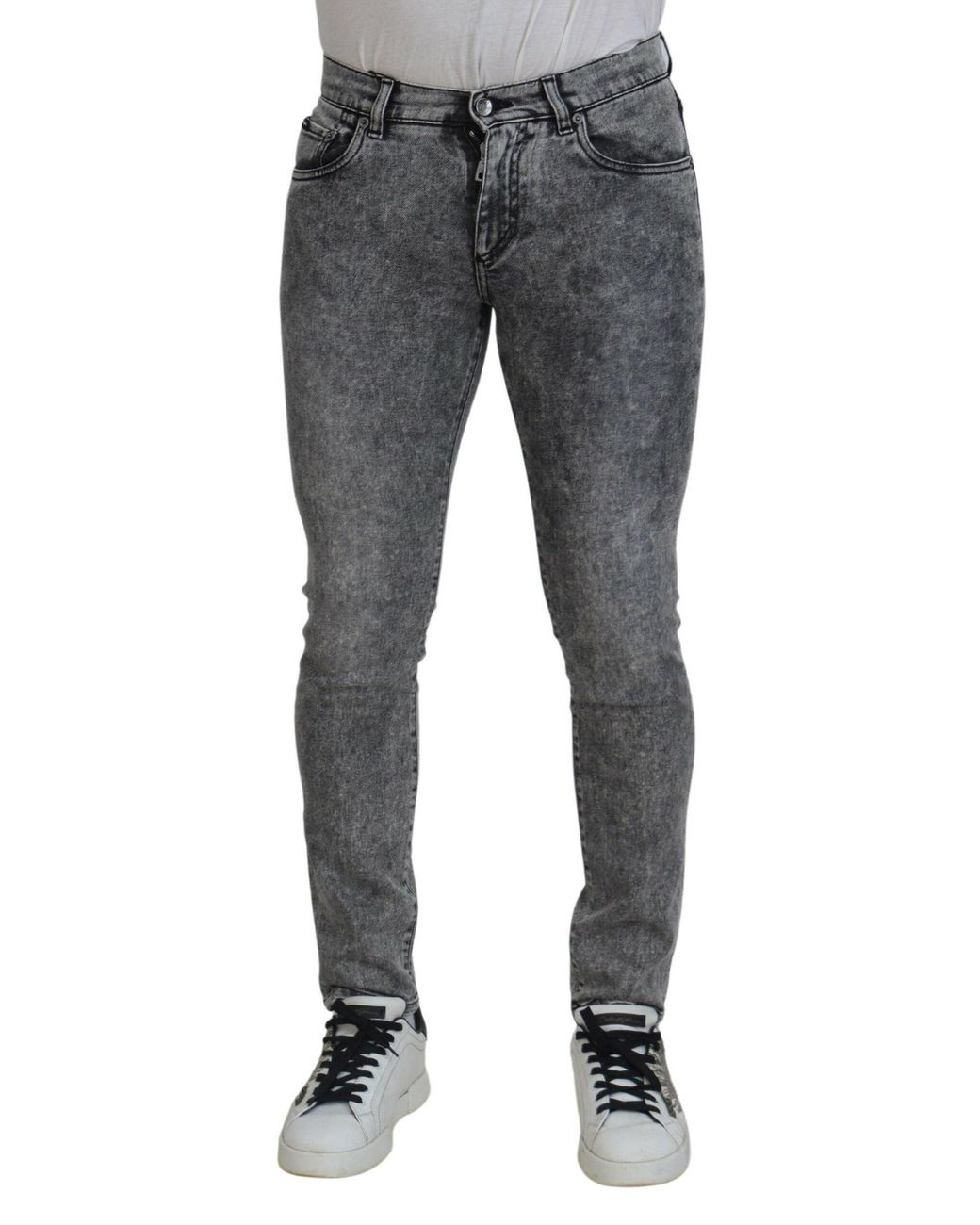 Dolce & Gabbana Black Washed Cotton Slim Fit Denim Jeans for men