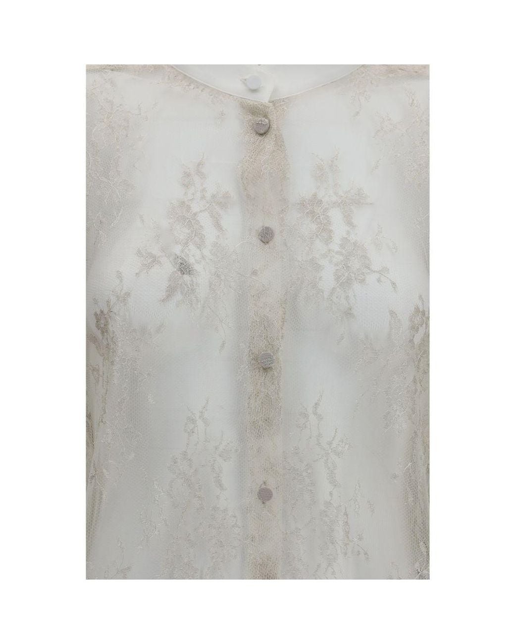 Tom Ford Gray Beige Polyamide Blouse