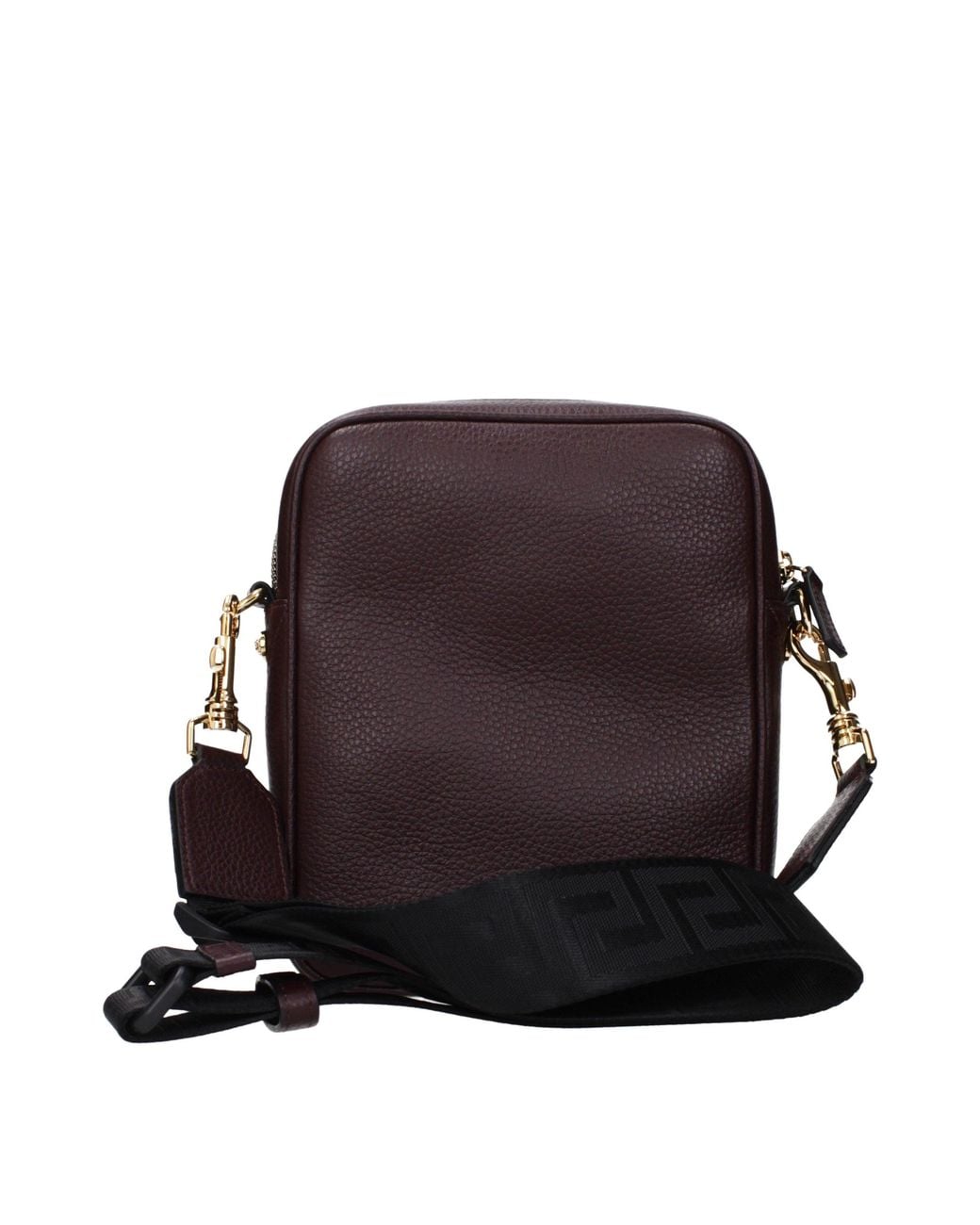 Versace Black Purple Leather Crossbody Bag for men