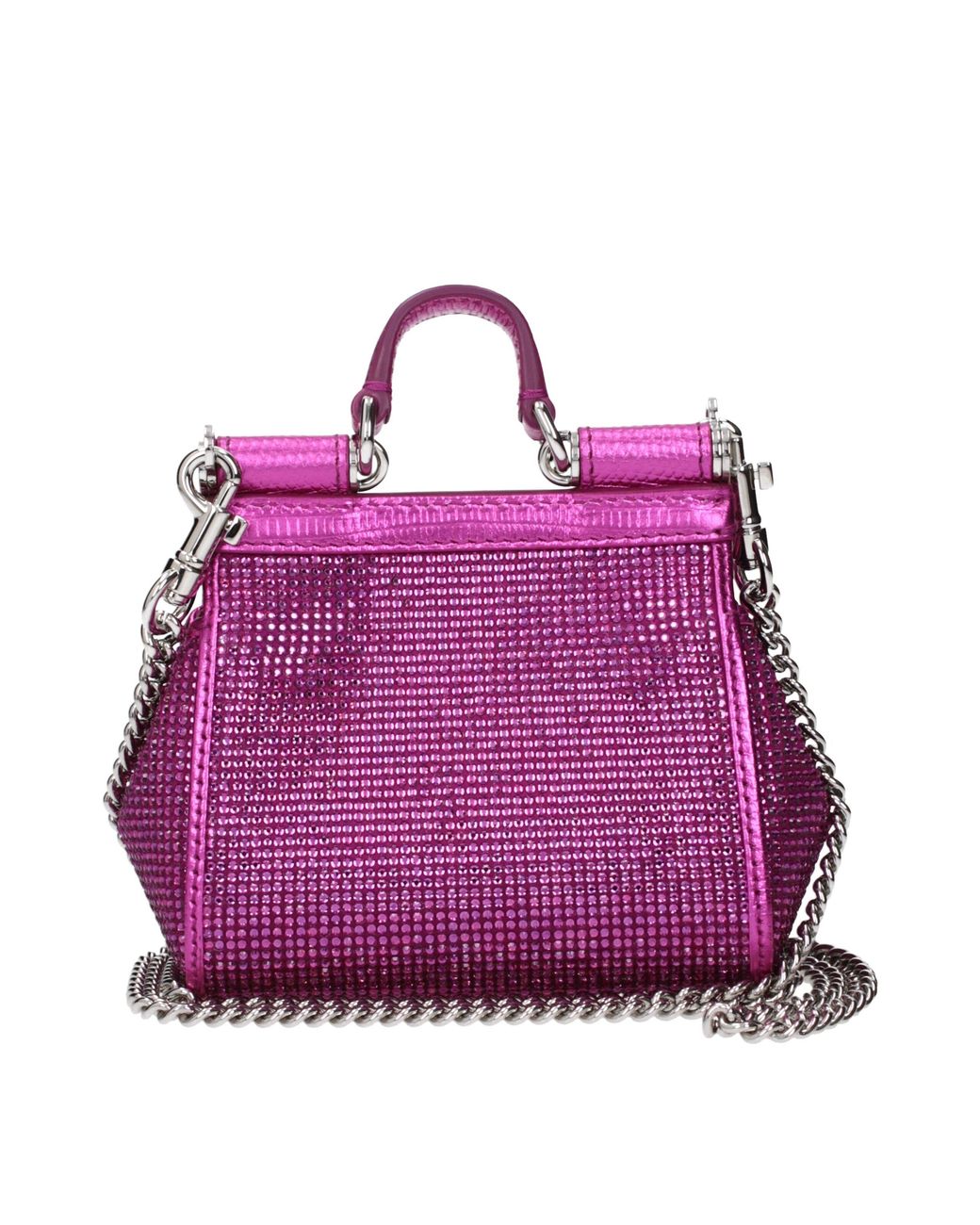Dolce & Gabbana Purple Pink Satin Handbag