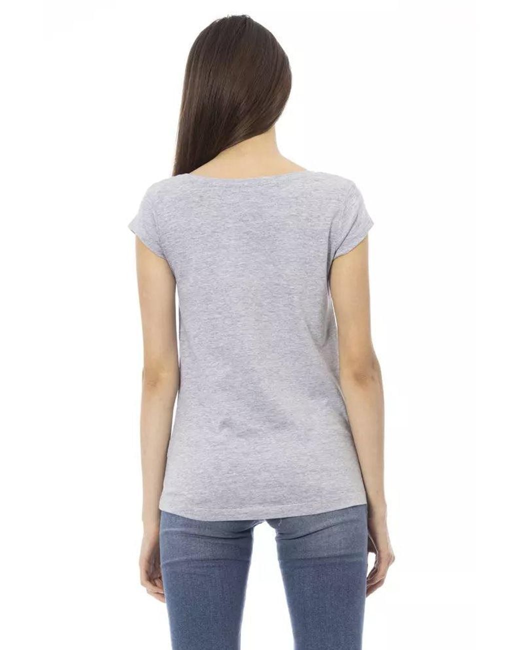 TRUSSARDI ACTION White Gray Cotton T