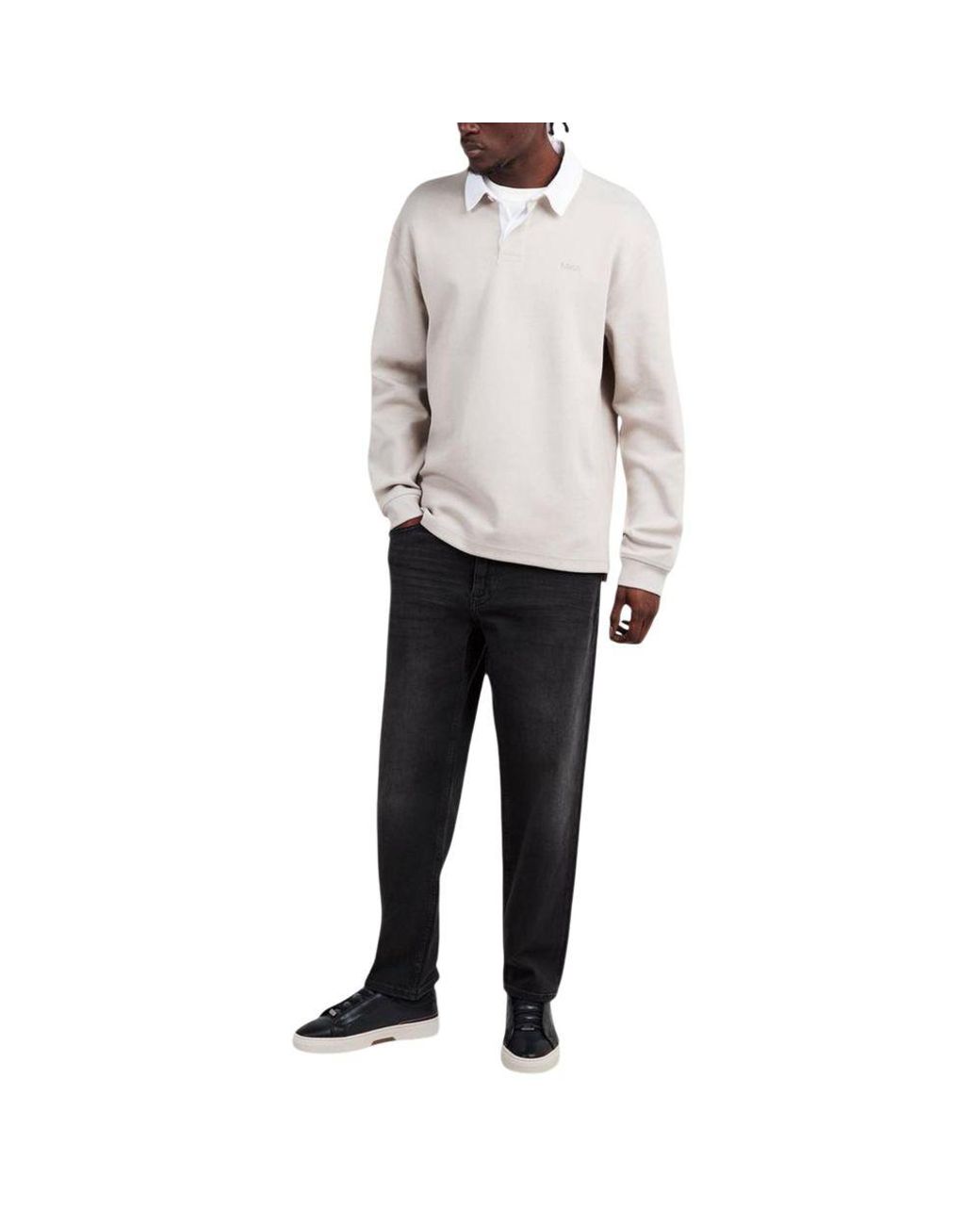 Boss White Cotton Polo Shirt for men