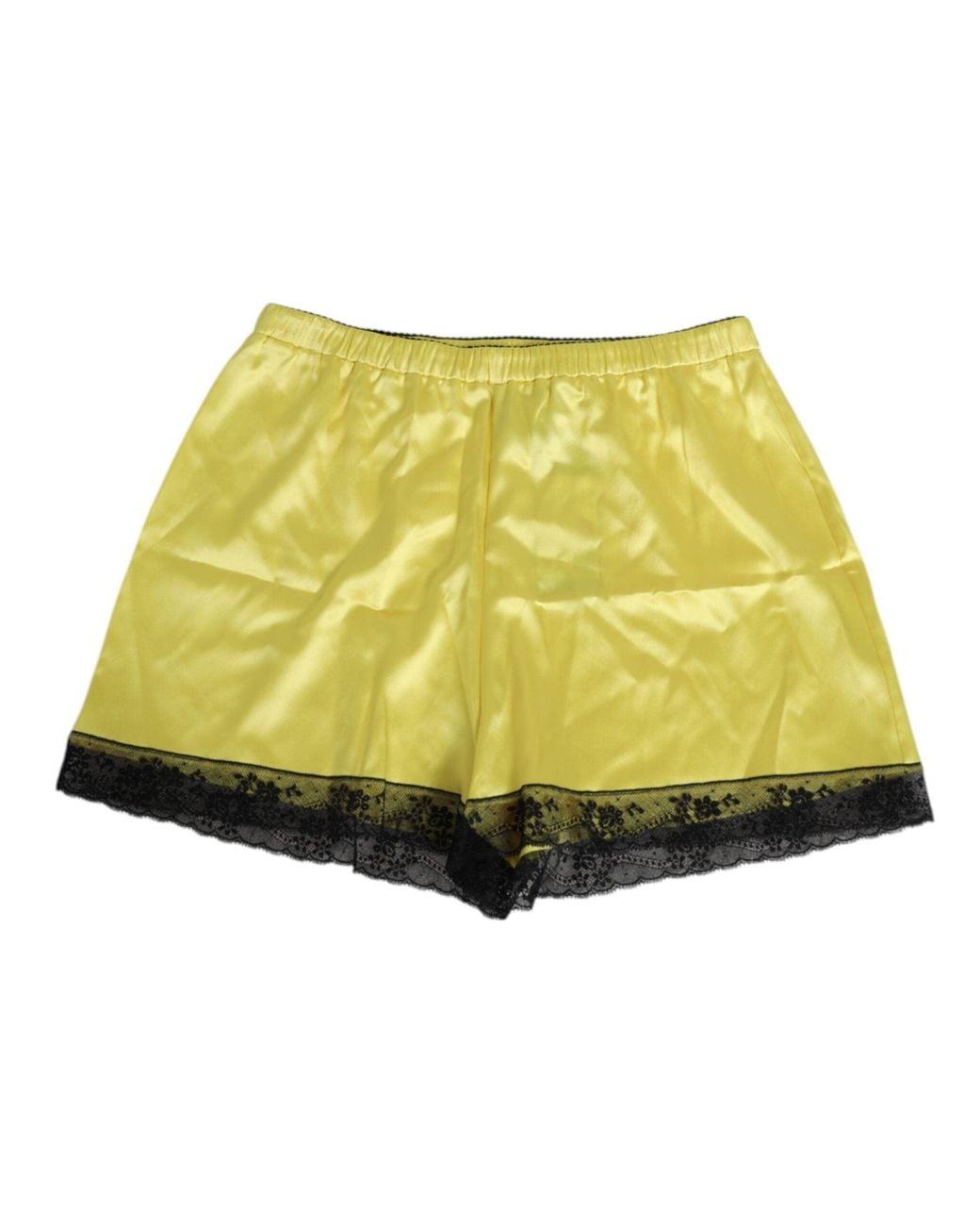 Dolce & Gabbana Yellow Satin Silk Mid Waist Underwear Shorts Co+05+Pa+Se