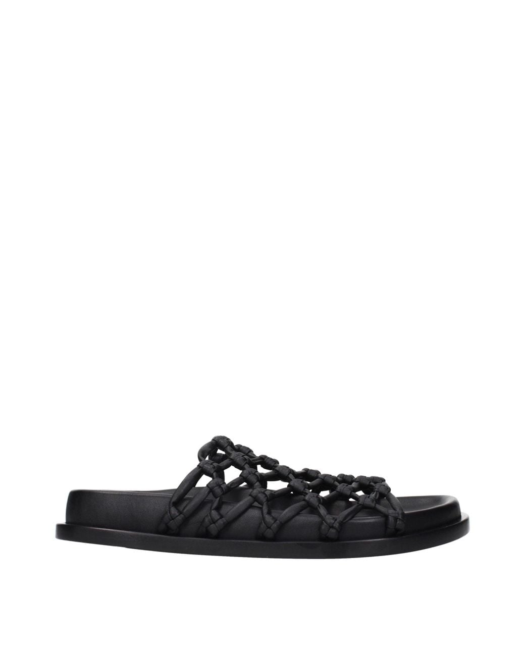 Jil Sander Black Leather Slippers