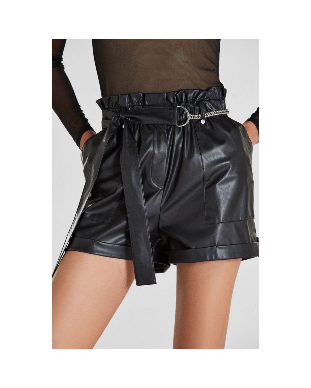 Patrizia Pepe Black Polyethylene Short And Mini Shorts