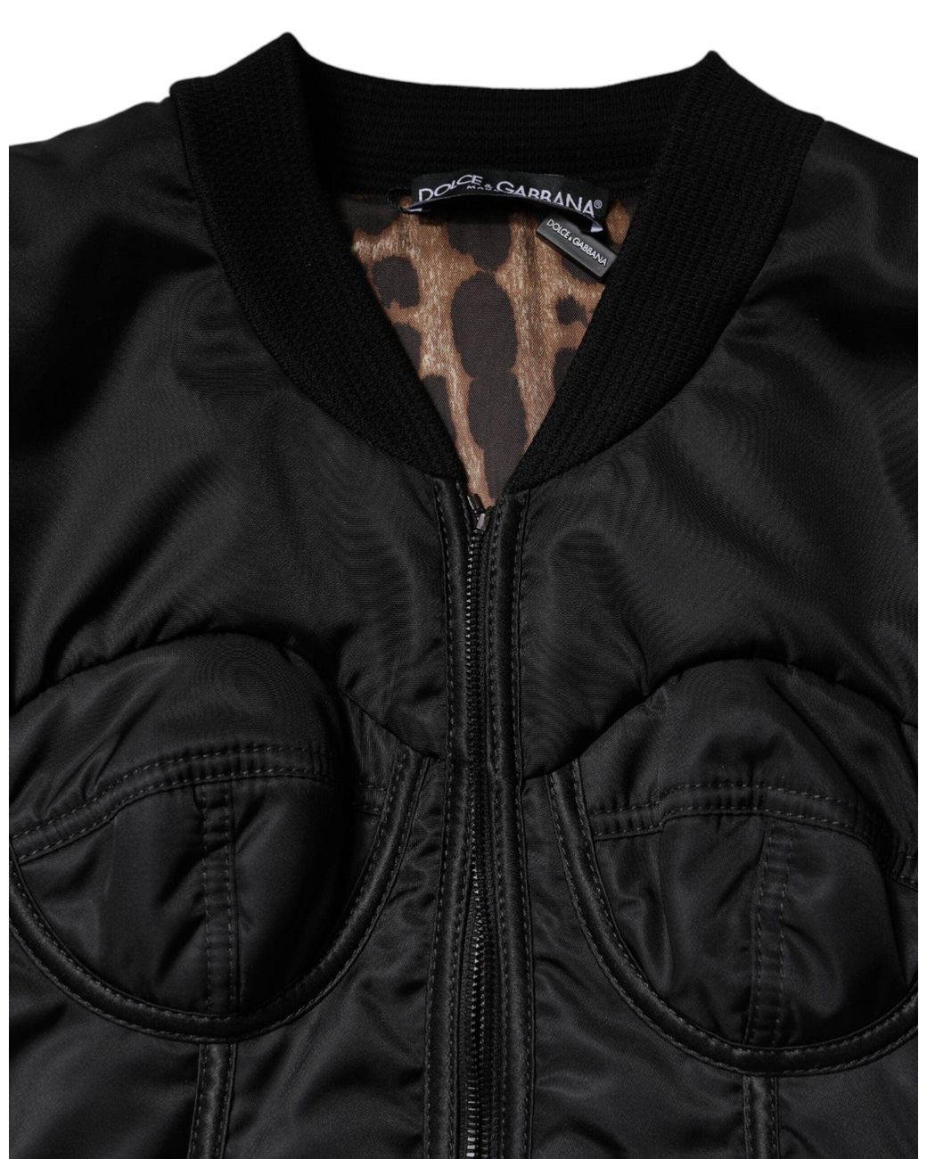 Dolce & Gabbana Black Nylon Full Zip Bustier Corset Jacket for men