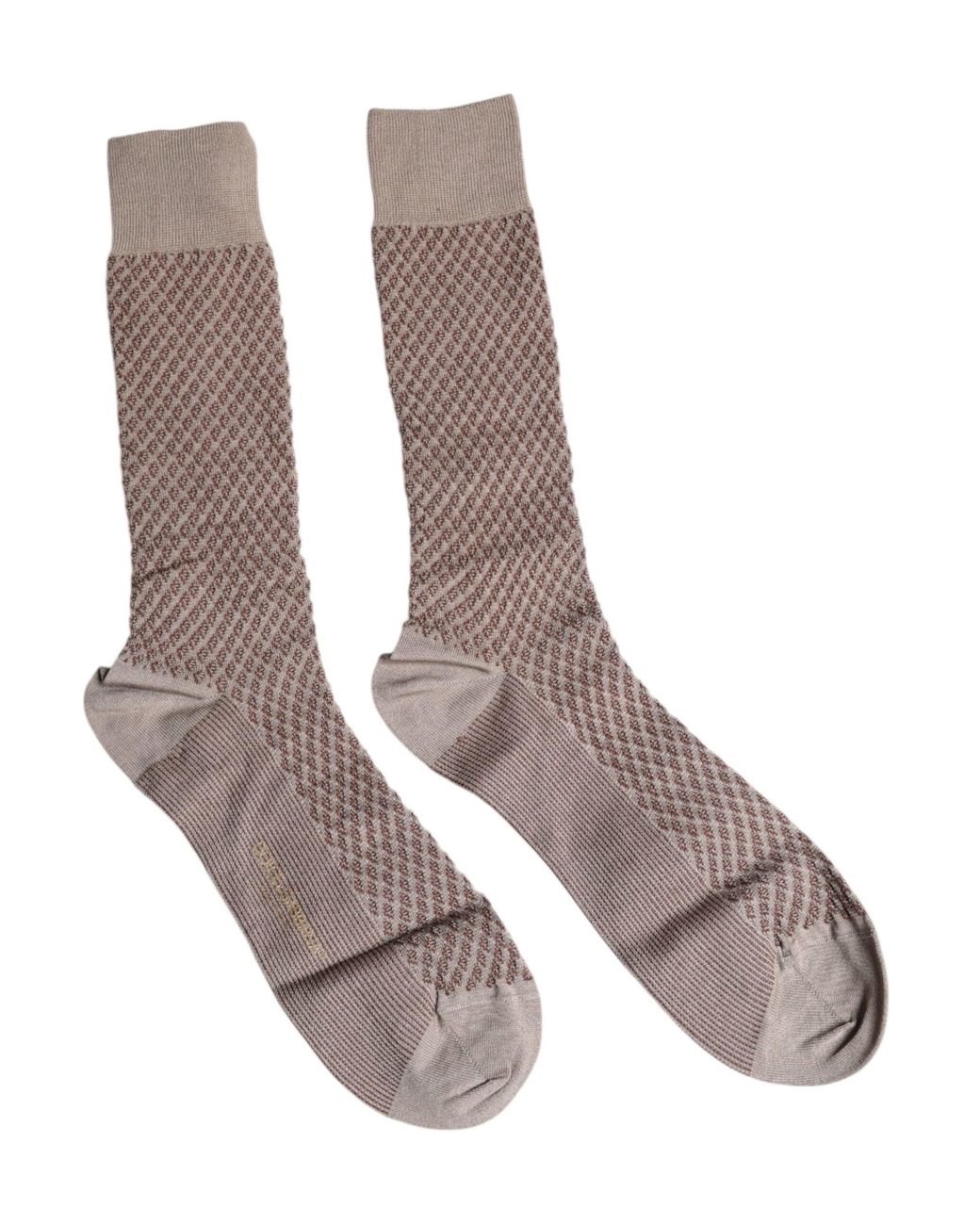 Dolce & Gabbana Brown Geometric Pattern Crew Socks for men