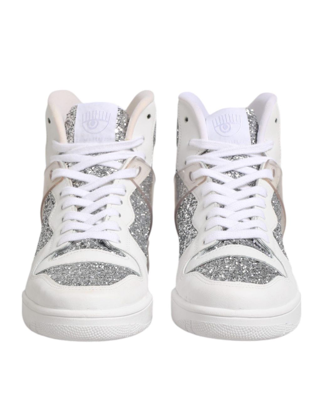 Chiara Ferragni Gray Glitter Hightop Sneakers