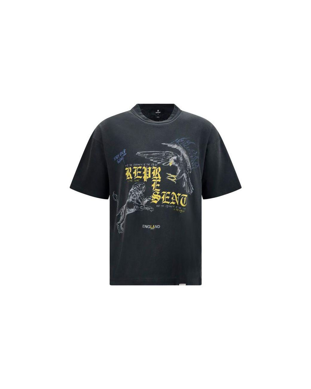 Represent Blue Black Cotton T for men