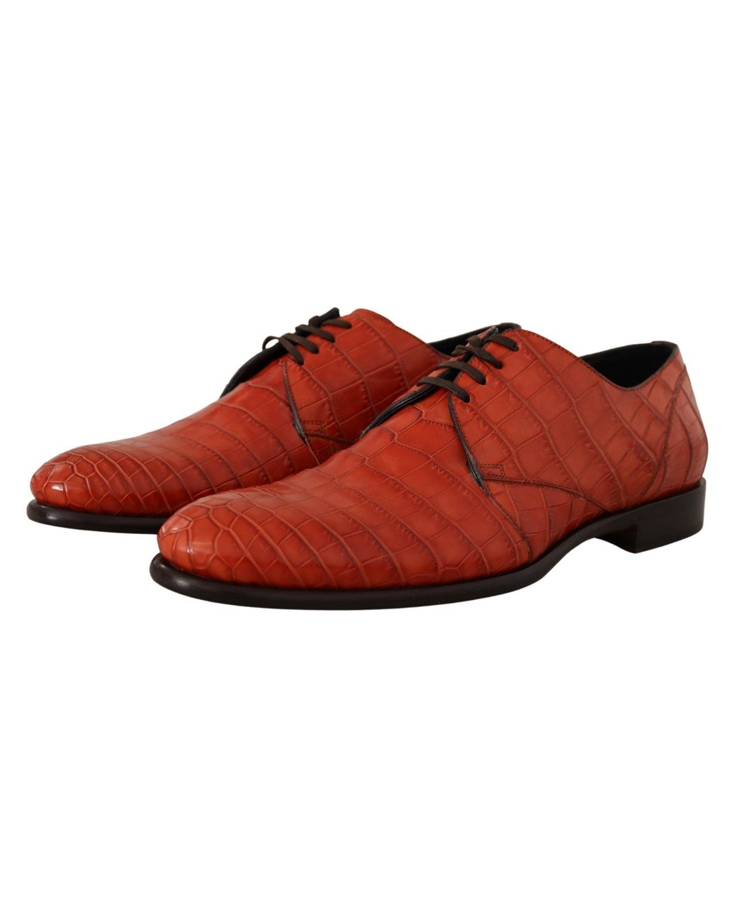 Dolce & Gabbana Red Exotic Leather Dress Derby Shoes for men