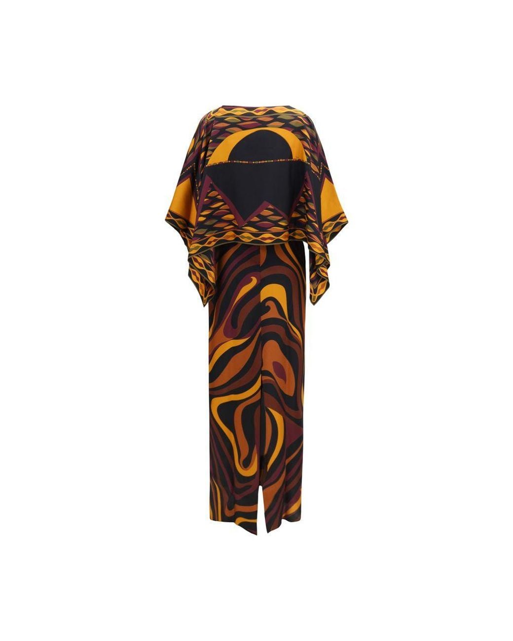 Emilio Pucci Brown Multicolor Silk Casual Dress