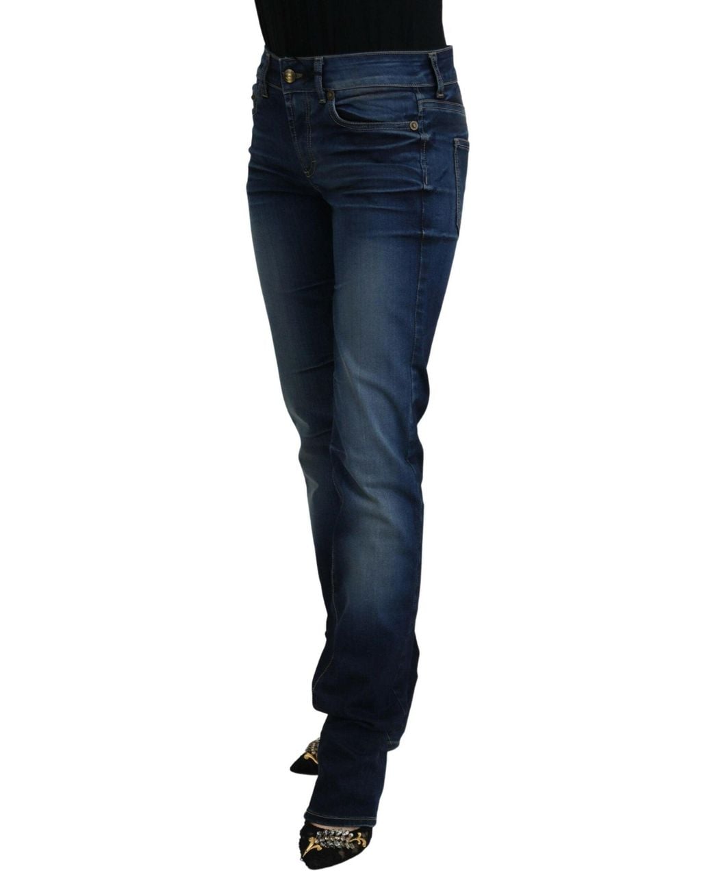 Just Cavalli Blue Chic Low Waist Denim Pants