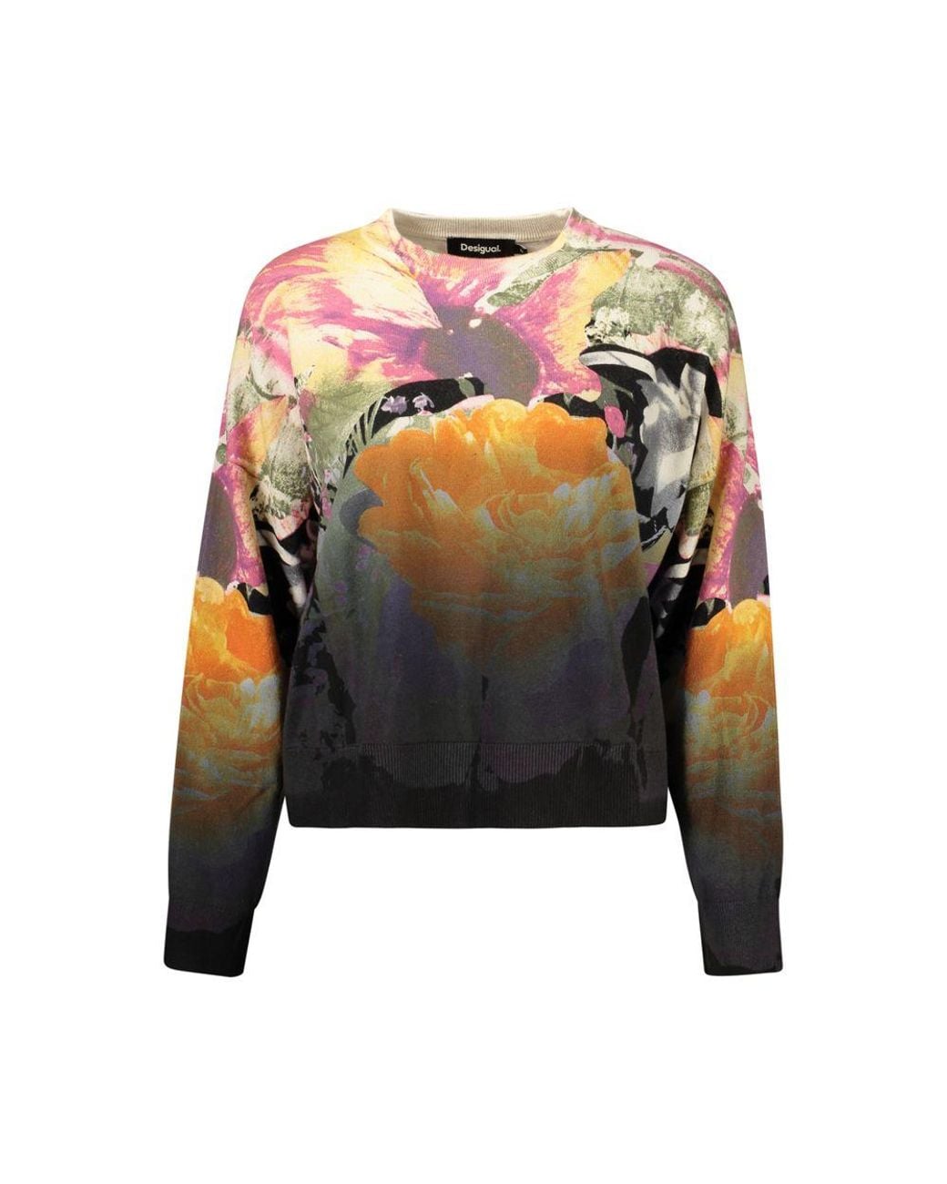 Desigual Multicolor Black Cotton 's Sweater