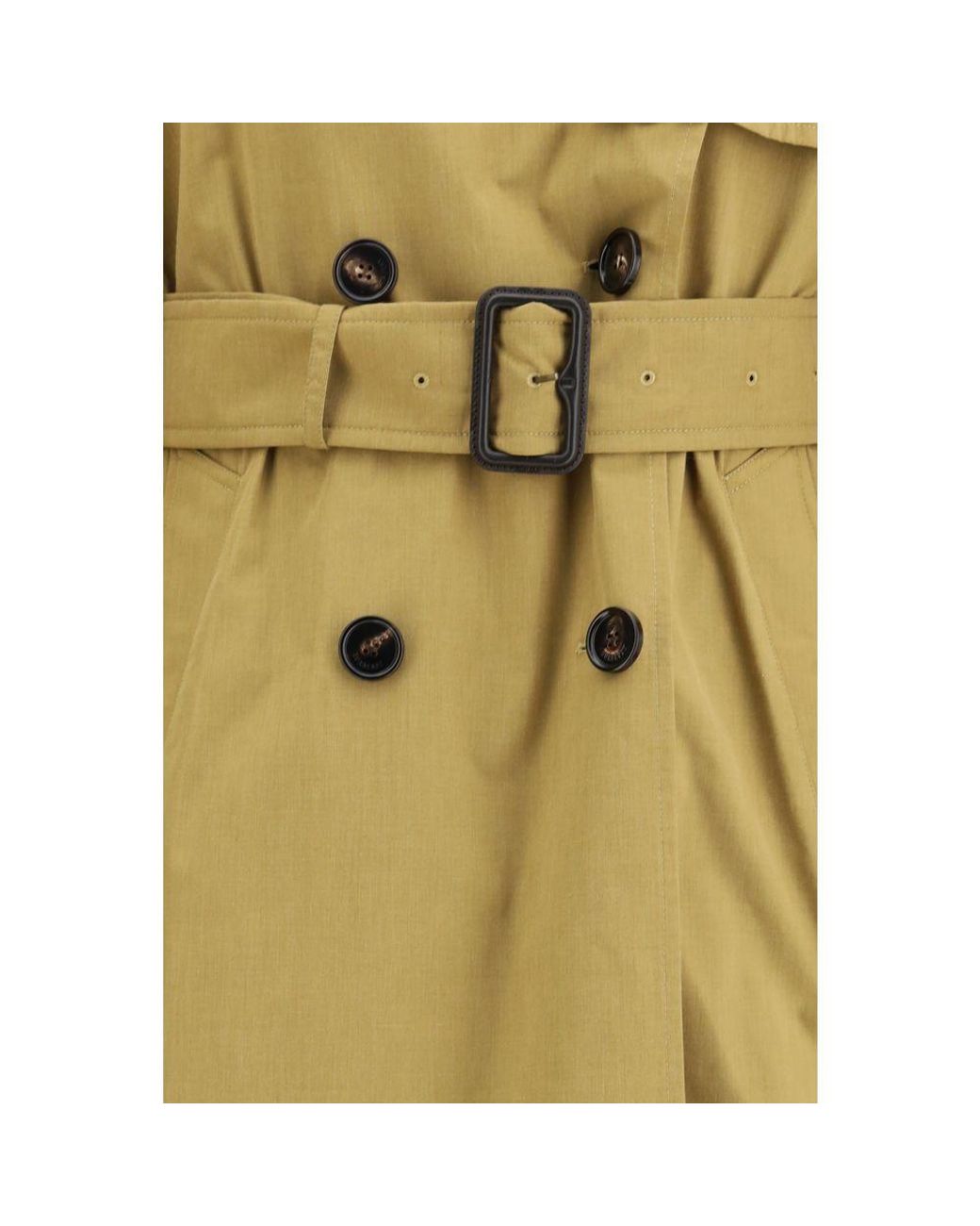 Burberry Yellow Beige Polyester Trench Coat