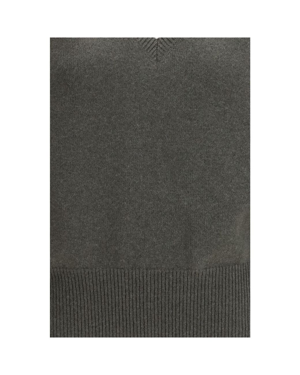 Sa Su Phi Gray Bicolor Cashmere Sweater