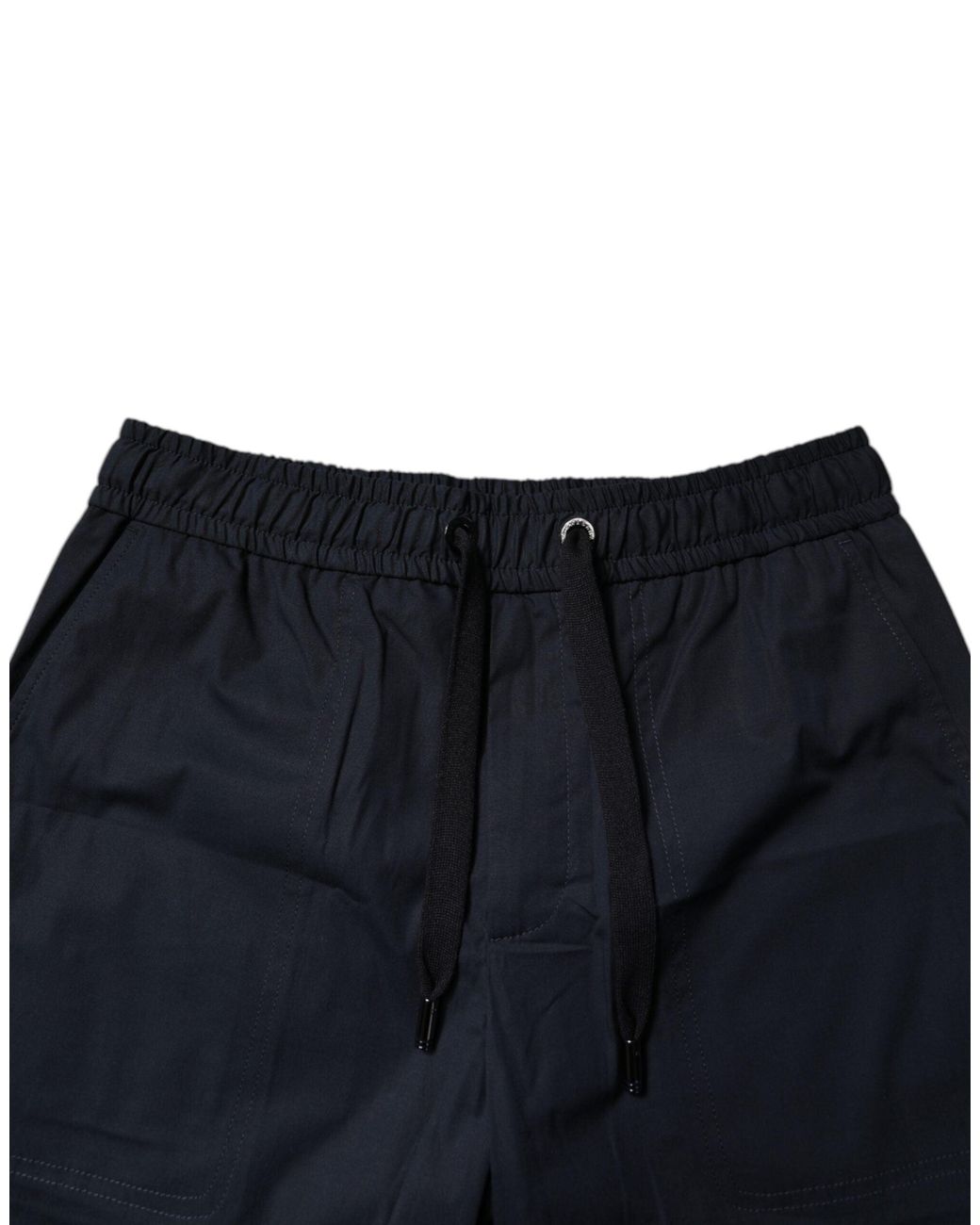 Dolce & Gabbana Blue Dark Cotton Bermuda Sweatmen's Shorts for men