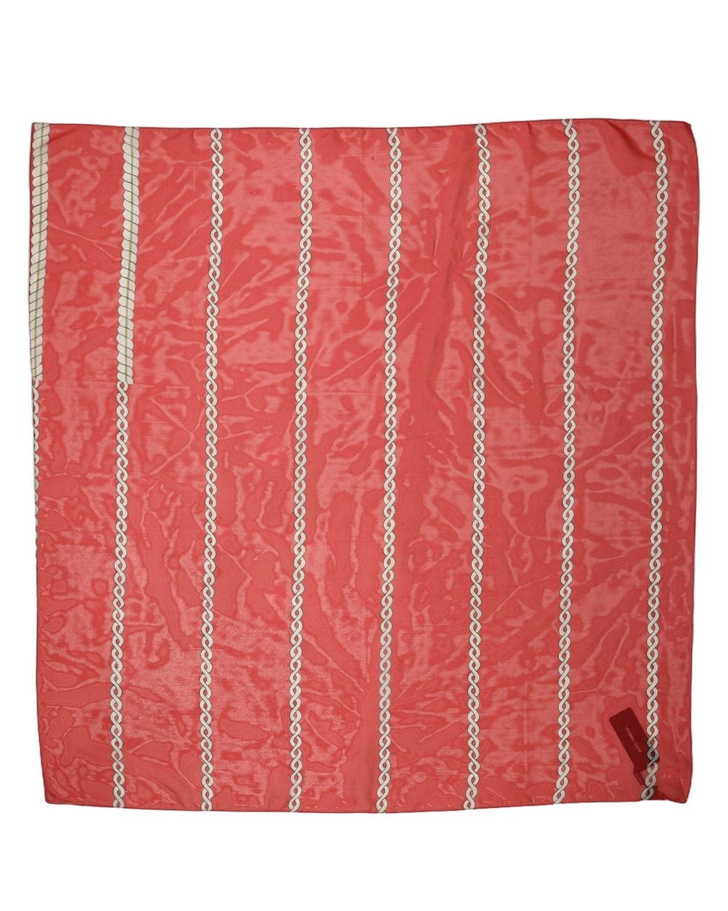 Dolce & Gabbana Red Silk Braided Rope Square Foulard Scarf