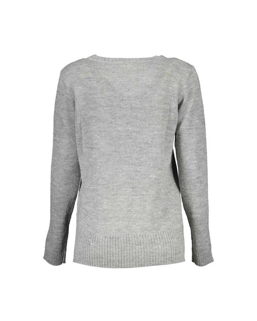U.S. POLO ASSN. Gray Elegant Long-Sleeved V-Neck Sweater