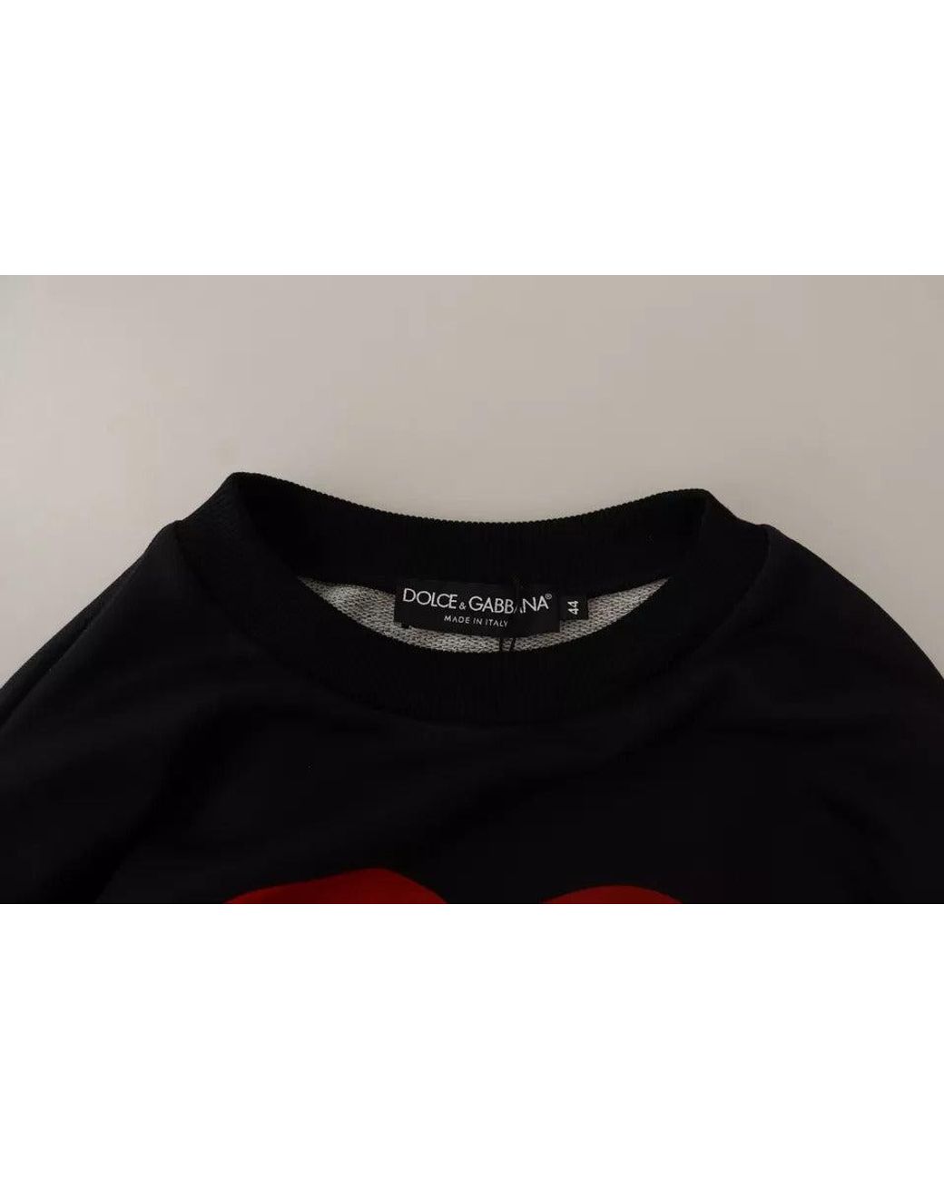 Dolce & Gabbana Black Cupid Heart Sweatshirt Long Sleeve Crewneck for men