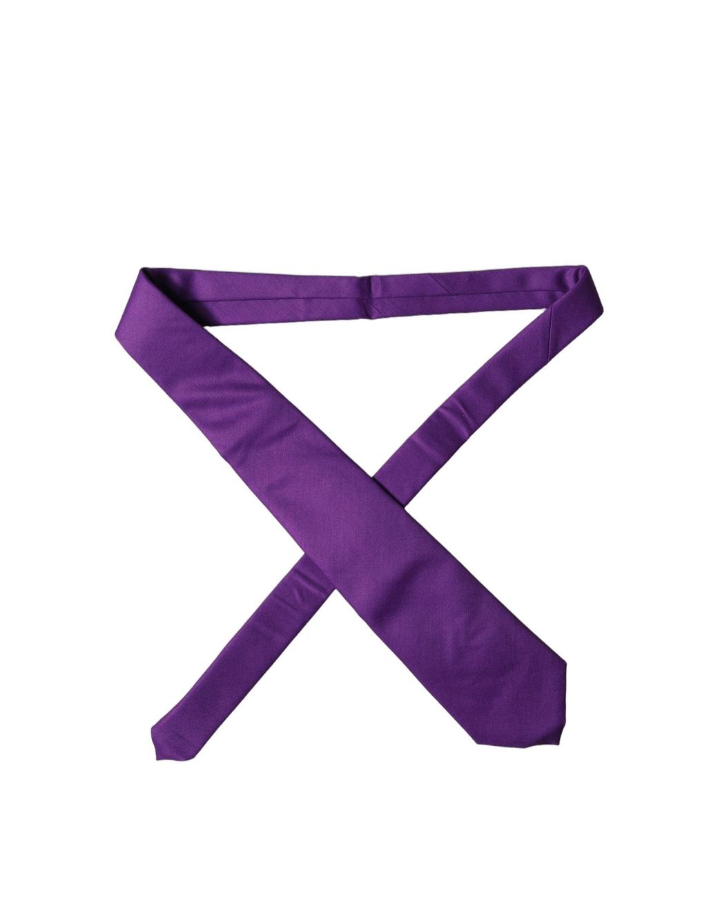 Dolce & Gabbana Purple Polyester Satin Adjustable Tied Necktie Tie Silk