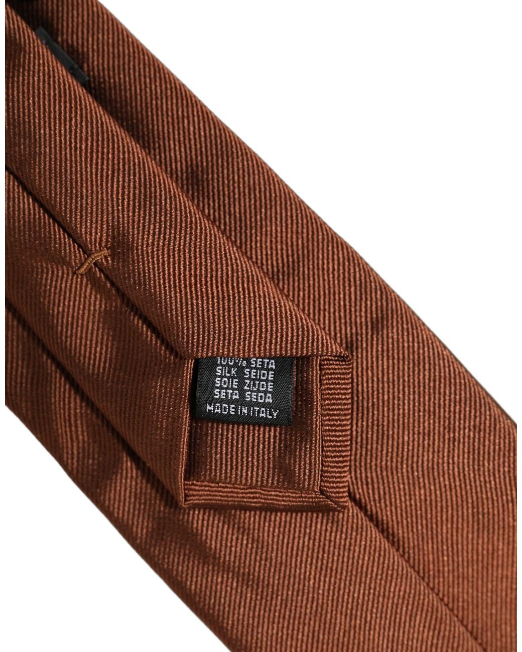 Dolce & Gabbana Brown Silk Classic Adjustable Necktie Accessory Tie for men