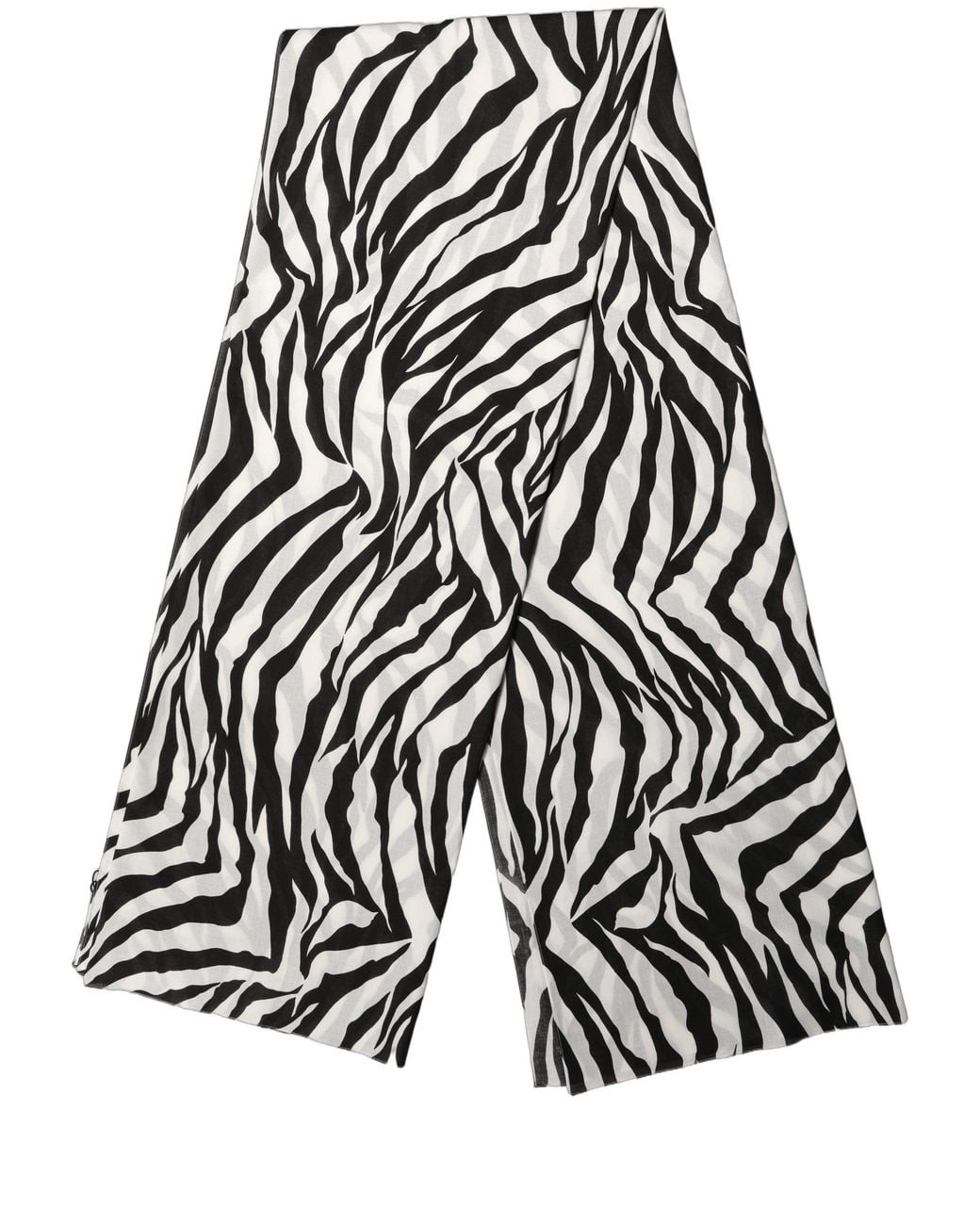 Dolce & Gabbana Black White Zebra Cotton Lace Stole Scarf