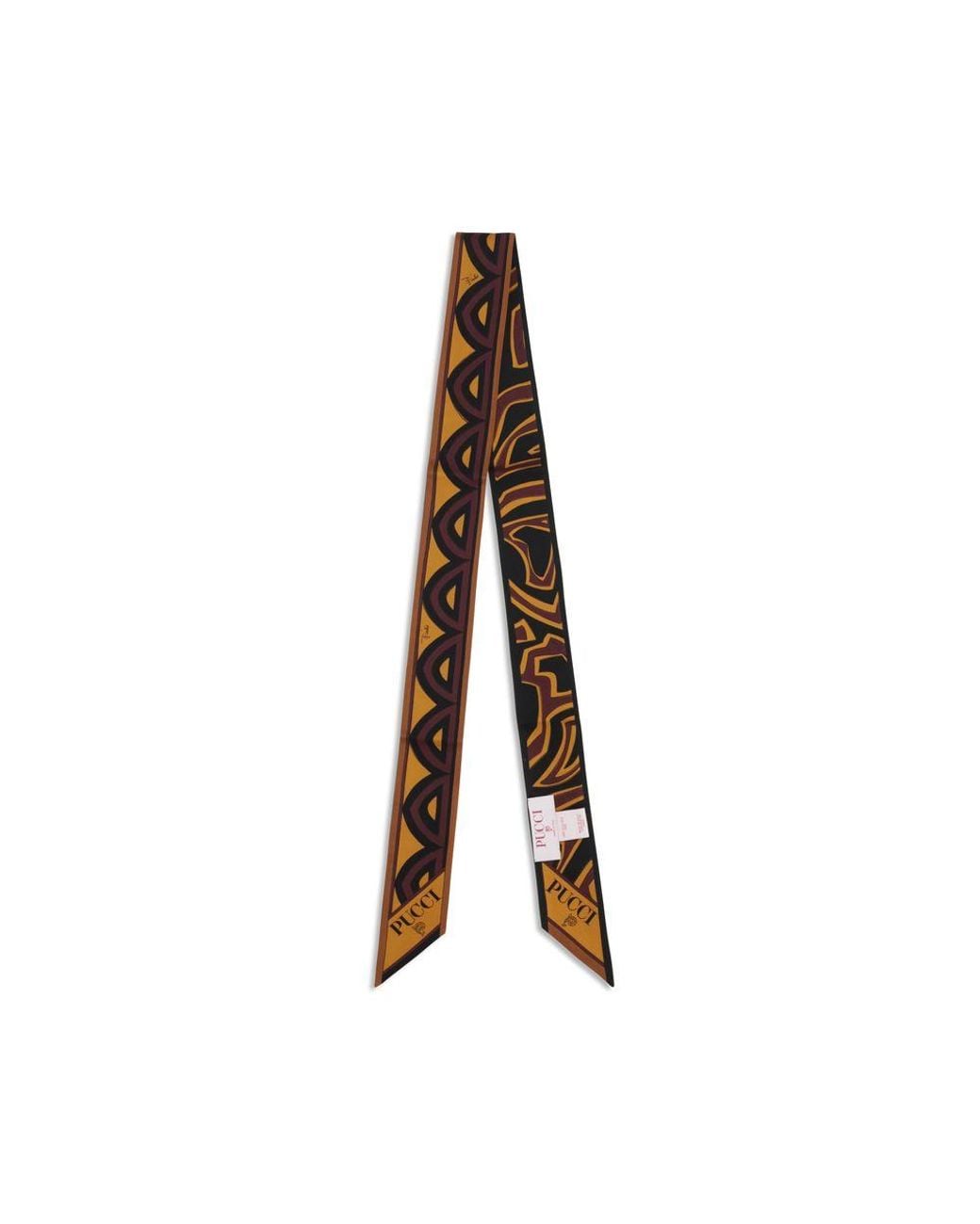 Emilio Pucci Brown Multicolor Silk Scarf