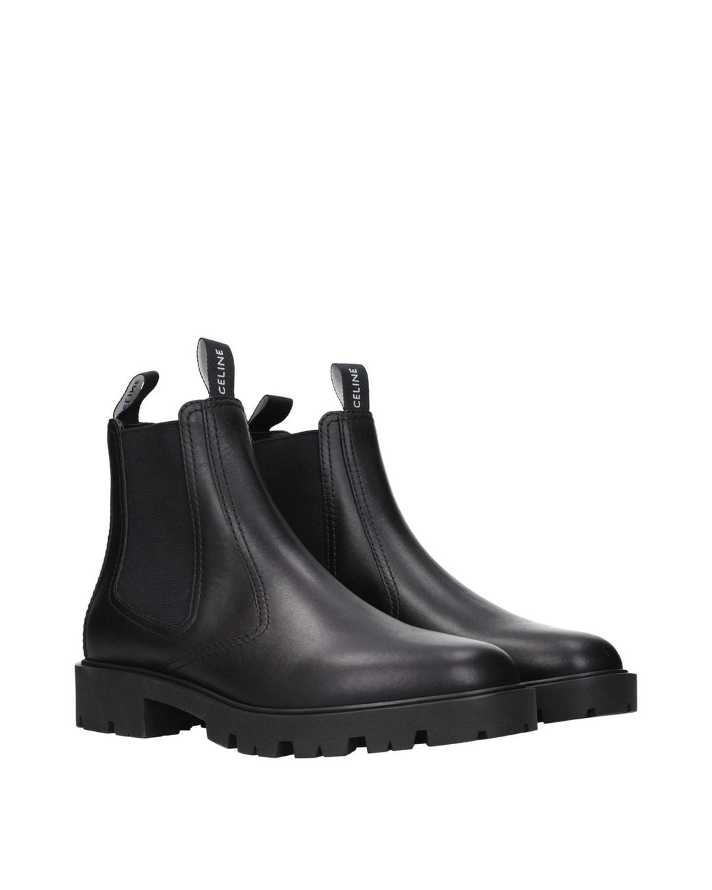 Céline Black Leather Ankle Boots for men