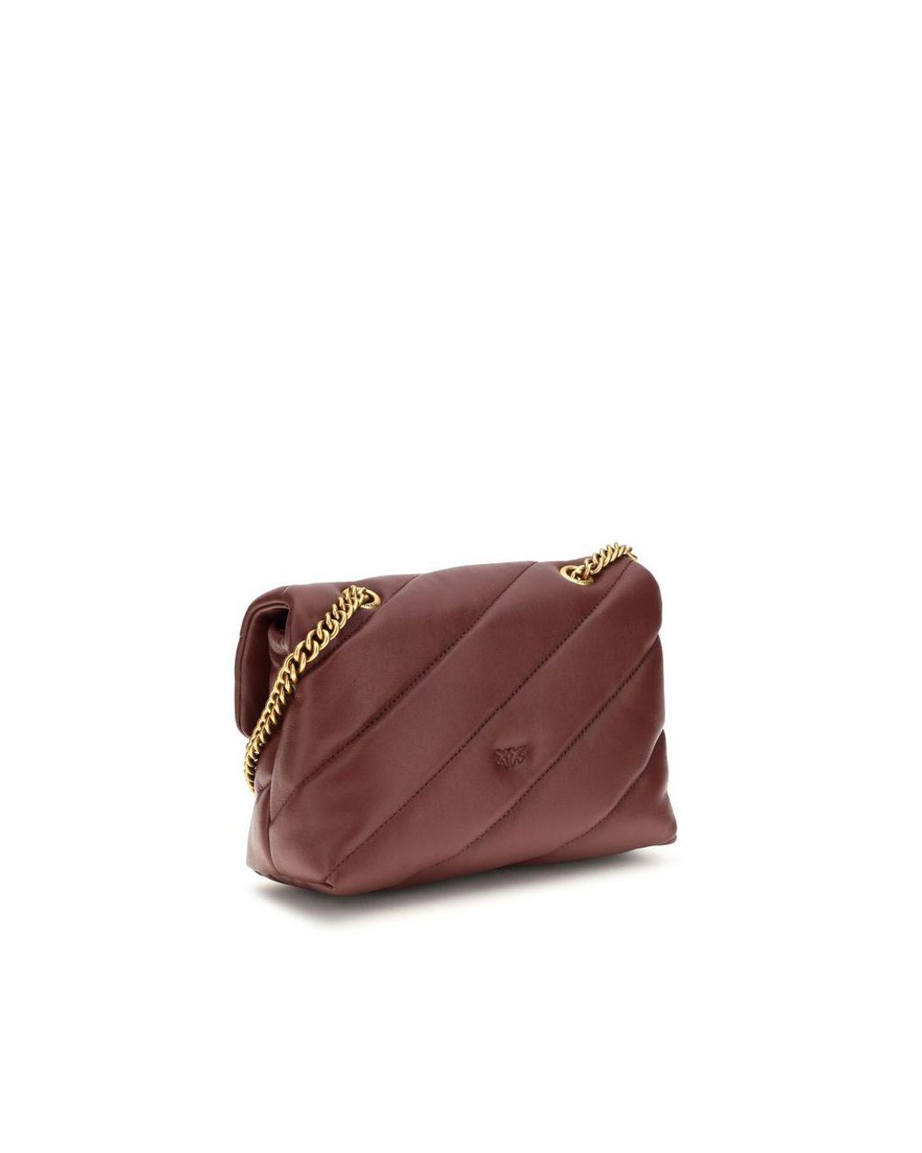 Pinko Purple Bordeaux Calf Leather Bos Taurus Shoulder Bag