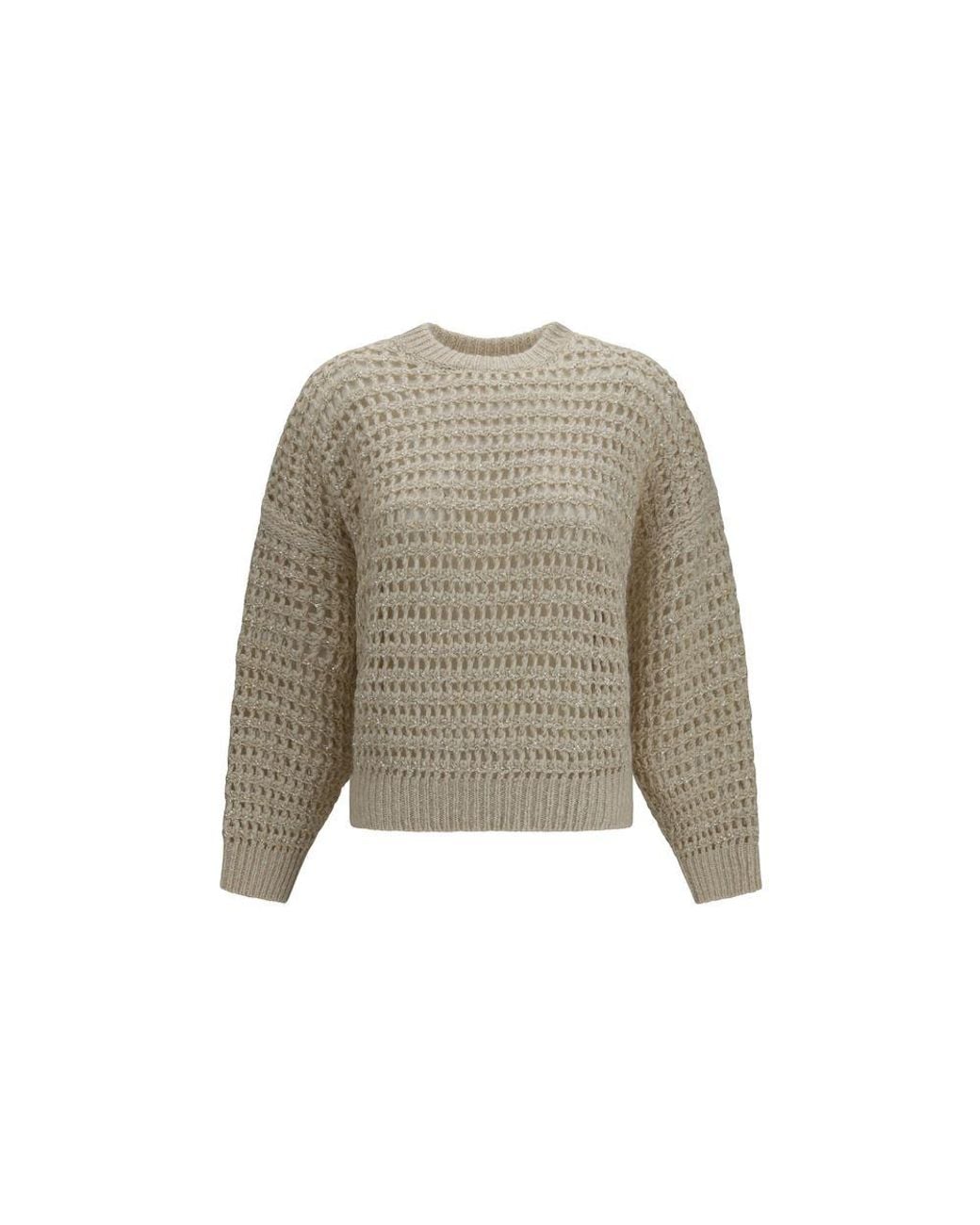 Brunello Cucinelli Natural Beige Wool Oves Aries Sweatshirt