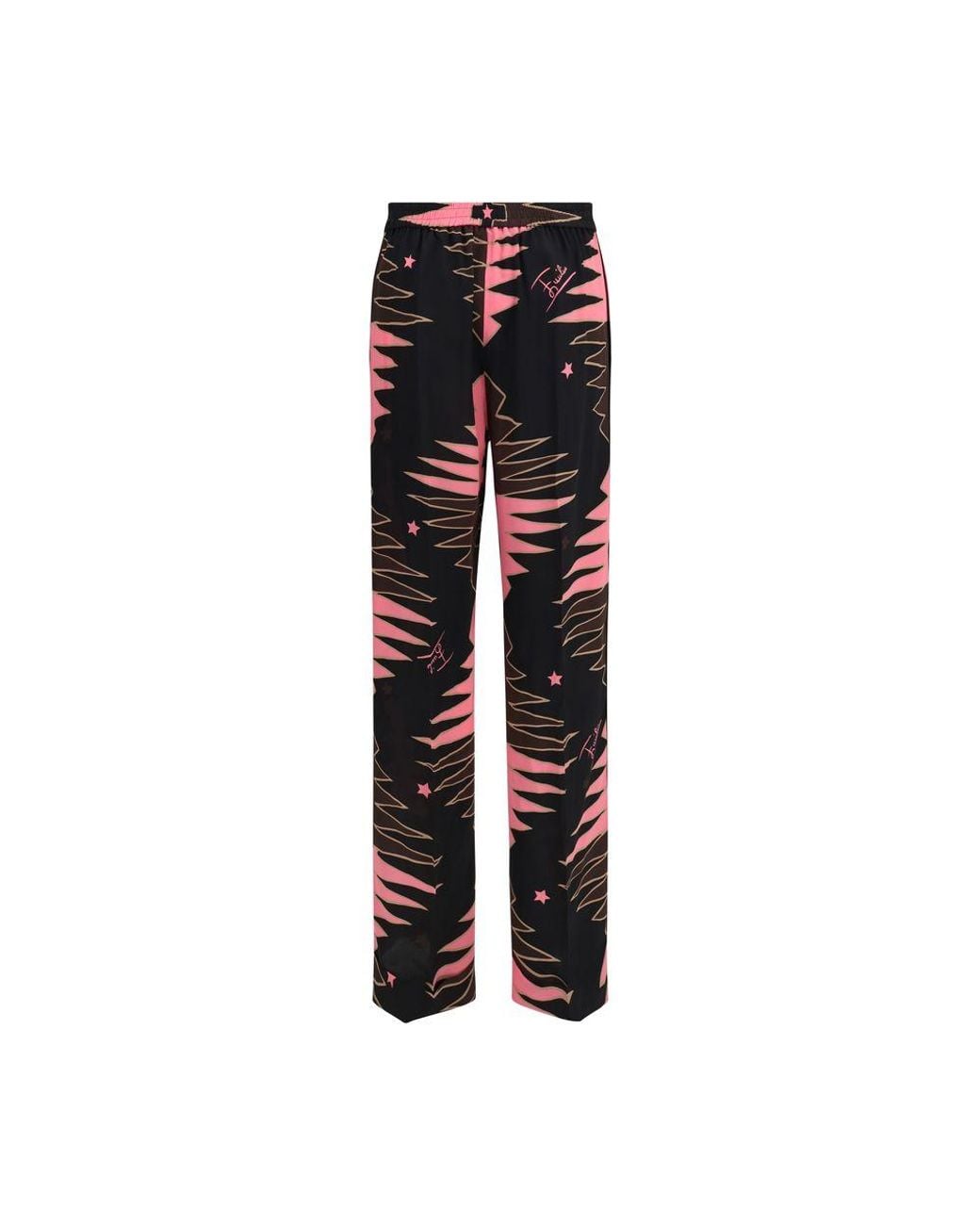 Emilio Pucci Red Multicolor Silk Casual Pants