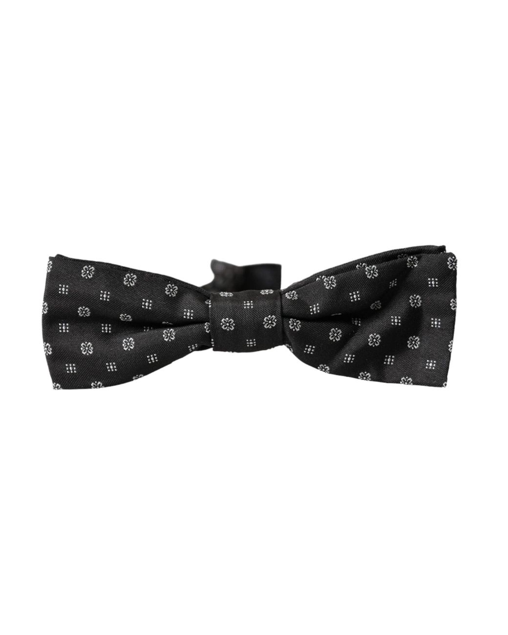 Dolce & Gabbana White Silk Fantasy Adjustable Neck Papillon Bow Tie for men