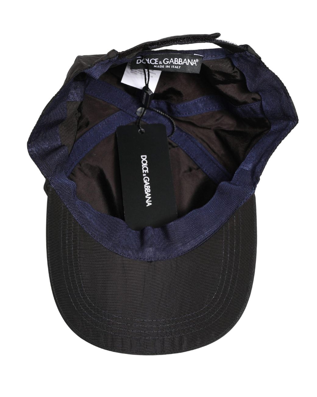 Dolce & Gabbana Gray Cotton 6 Panels Baseball Cap Hat Lamb Leather for men