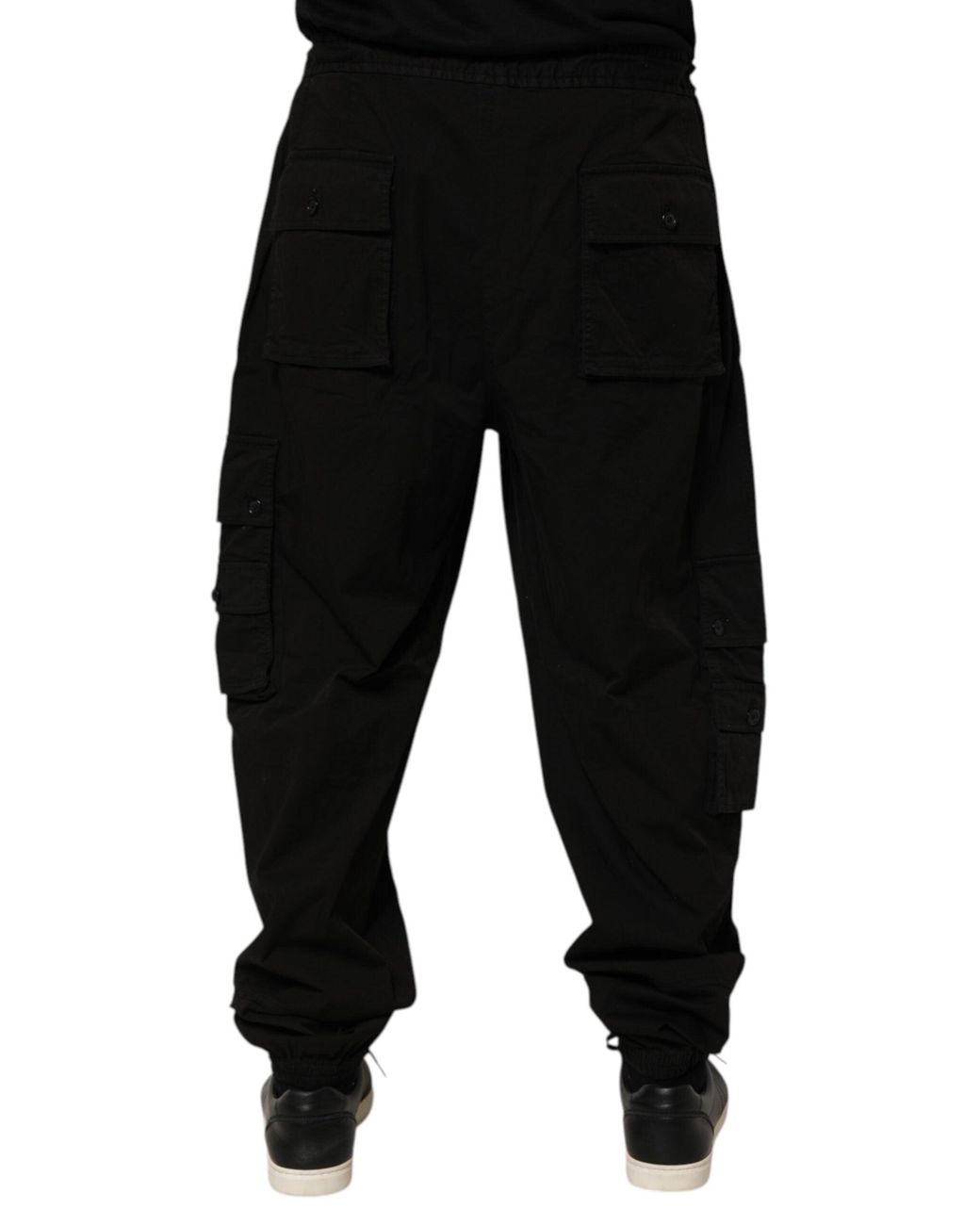 Dolce & Gabbana Black Cotton Cargo Jogger Sweatpants Pants for men