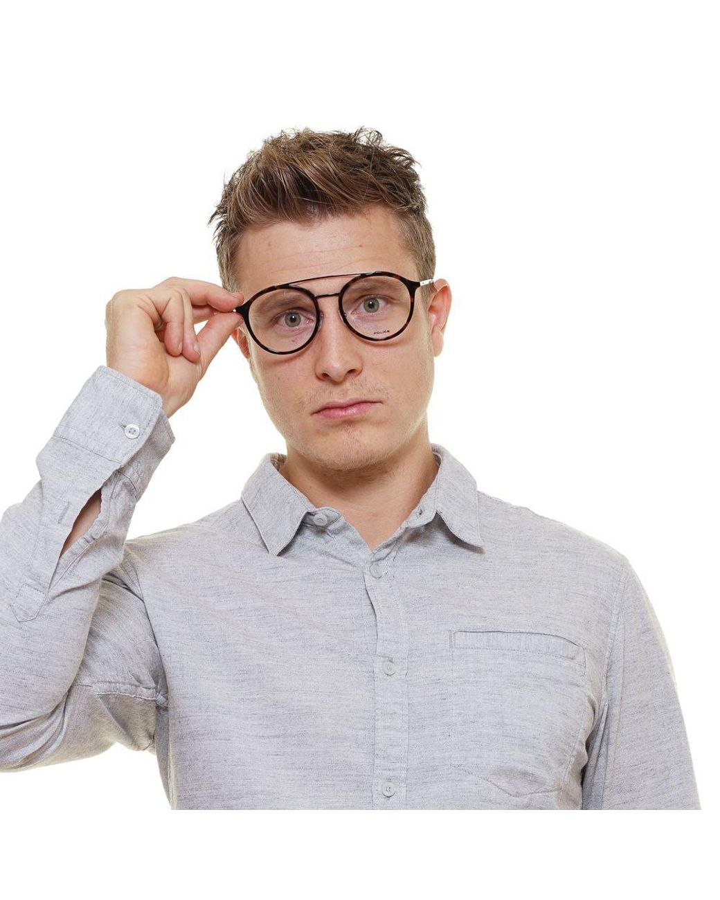 Police Brown Metal & Plastic Glasses (Frames) for men