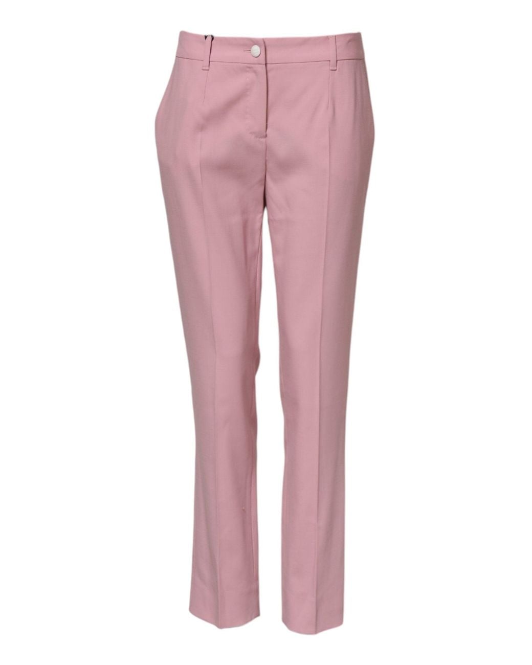 Dolce & Gabbana Pink Straight Leg Cropped Pants