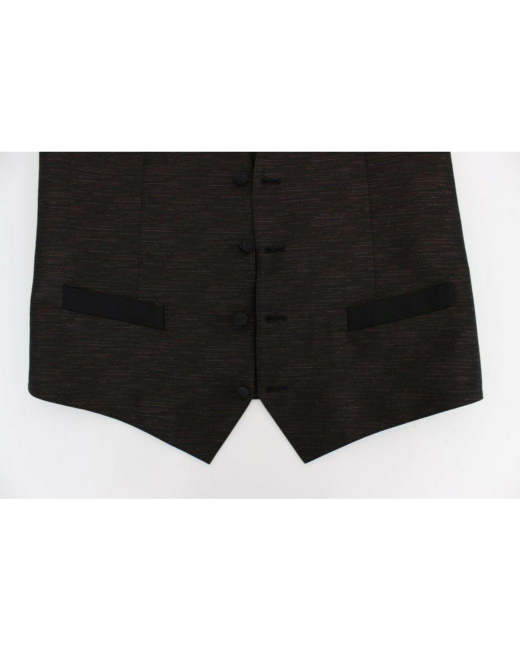 Dolce & Gabbana Black Dolce Gabbana Wool Logo Dress Gilet Vest for men