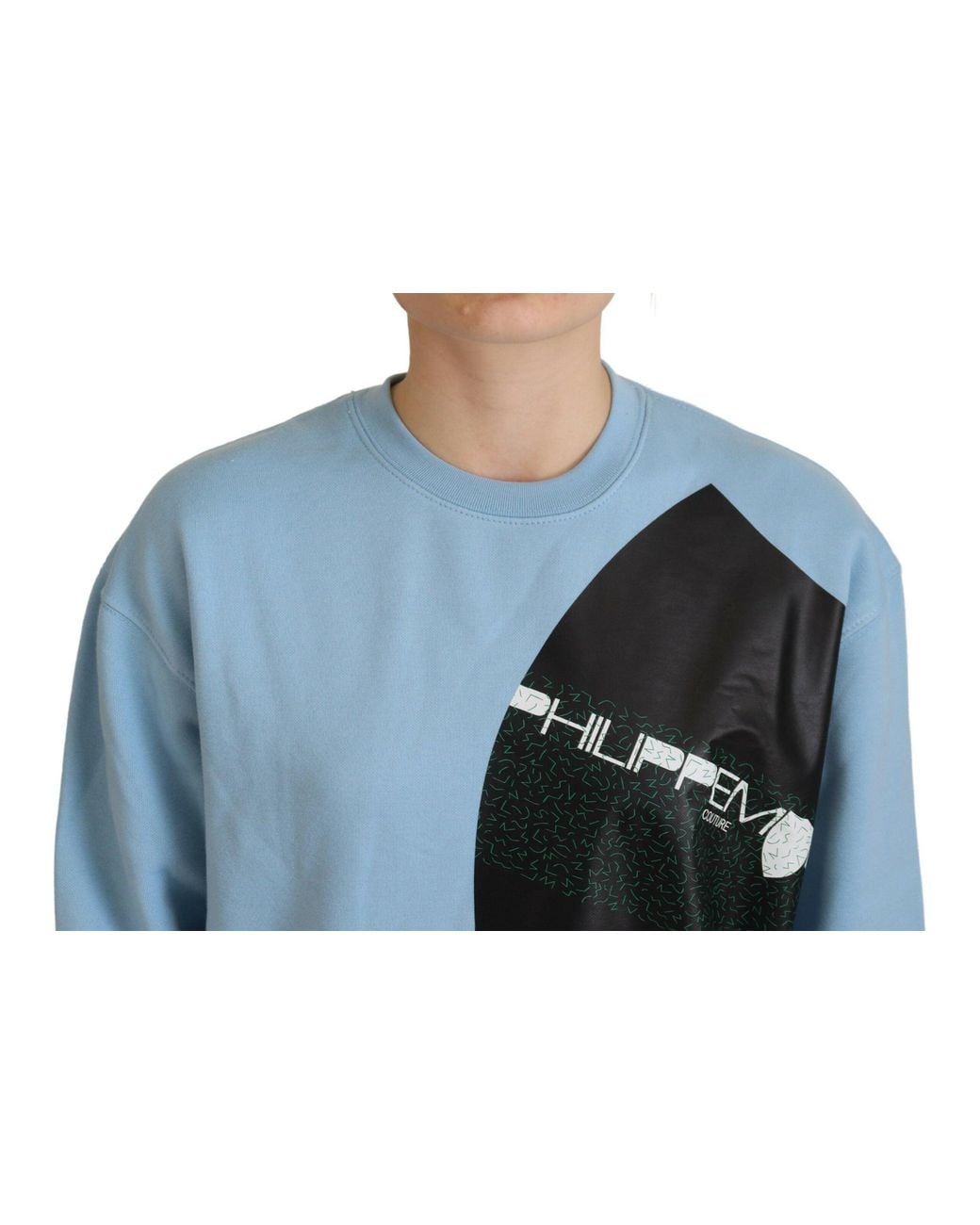 Philippe Model Blue Logo Printed Long Sleeves Sweater