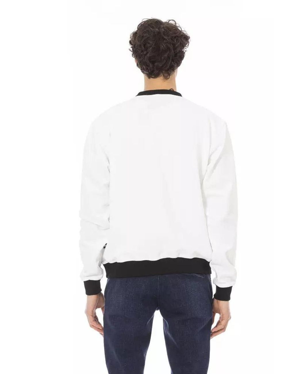 Baldinini White Cotton Sweater for men