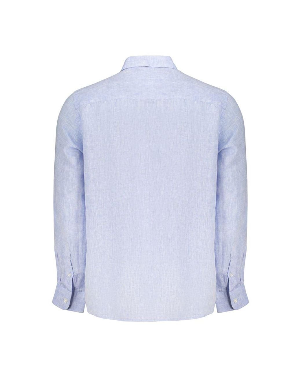 North Sails Blue Azzurro Linen Mens Shirt for men
