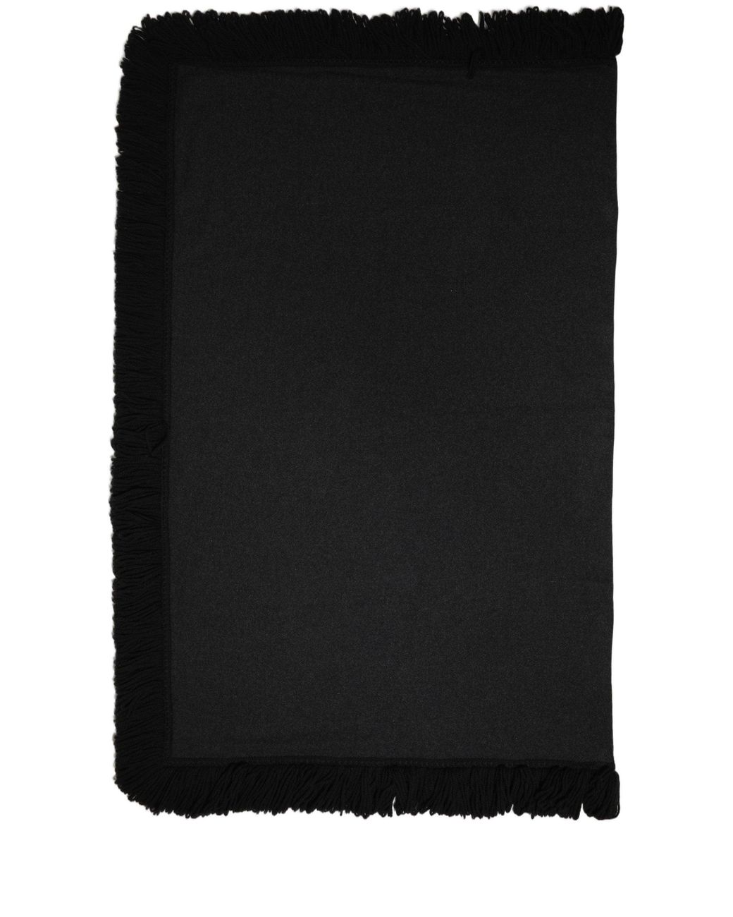 Dolce & Gabbana Black Wool Knitted Fringed Warmer Shawl Scarf