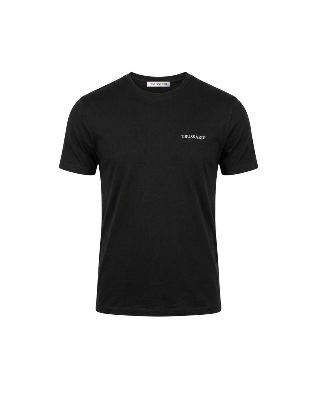 Trussardi Beachwear Black Cotton T-Shirt for men