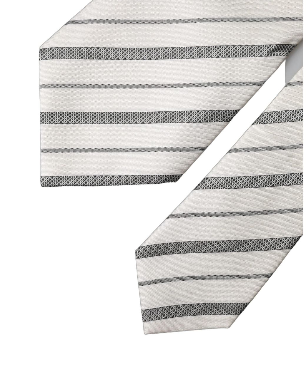 Dolce & Gabbana White Stripes Silk Adjustable Neckwomen's Tie