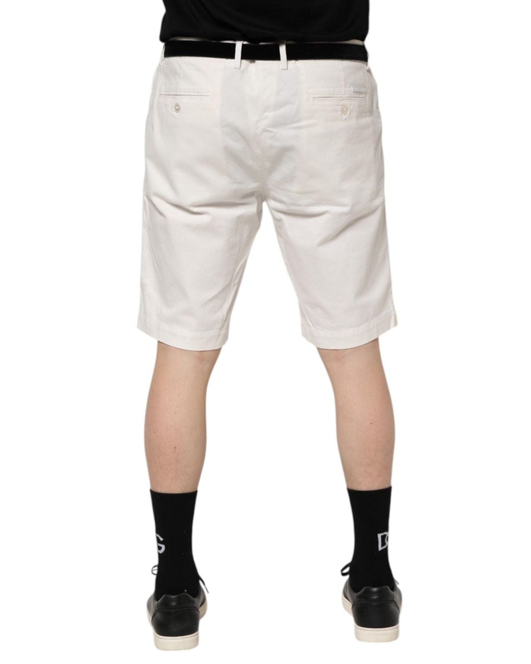 Dolce & Gabbana Natural Belted Chino Shorts for men