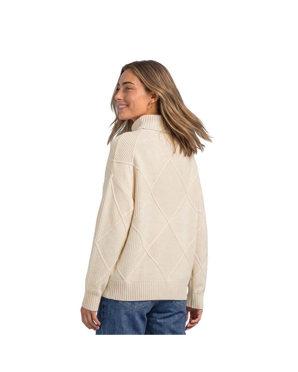Street One Blue Cream Viscose Turtleneck