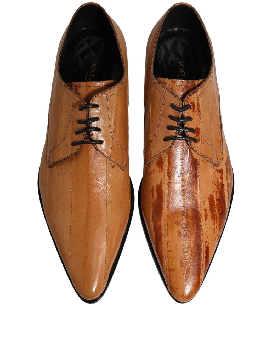 Dolce & Gabbana Brown Leather Lace Up Men Derby Dress Shoes for men
