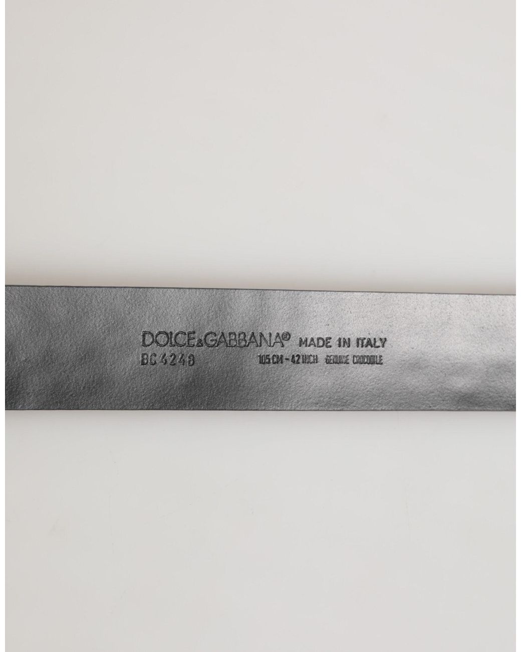 Dolce & Gabbana Black Crocodile Belt With Dg Logo for men